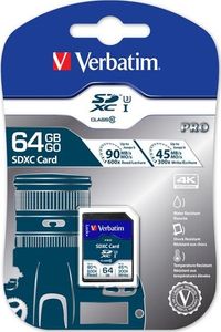 Karta Verbatim Pro SDXC 64 GB Class 10 UHS-I/U3  (47022) 2