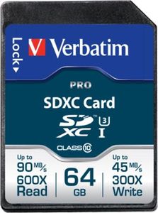 Karta Verbatim Pro SDXC 64 GB Class 10 UHS-I/U3  (47022) 1