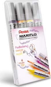 Markery suchościeralne MAXIFLO (4 sztuki) fiolet/brąz/żółty/pomarańczowy MWL5S-4W-EFGV PENTEL komplet 1