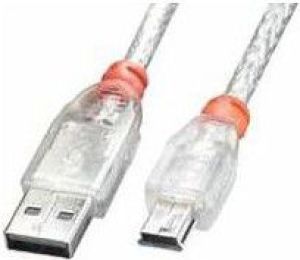 Kabel USB Lindy miniUSB - USB-A 0.5m Przezroczysty (31683) 1
