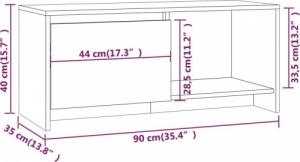 vidaXL vidaXL Szafka pod TV, szarość betonu, 90x35x40 cm, płyta wiórowa 8