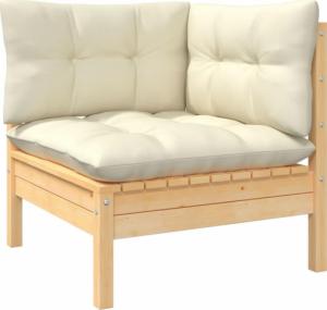 vidaXL vidaXL 10-cz. zestaw wypoczynkowy do ogrodu, kremowe poduszki, sosnowy 3