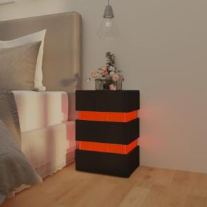 vidaXL Szafka nocna z LED, czarna, 45x35x67 cm, płyta wiórowa 5