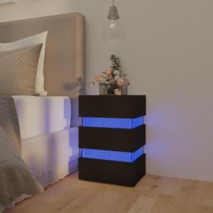 vidaXL Szafka nocna z LED, czarna, 45x35x67 cm, płyta wiórowa 6