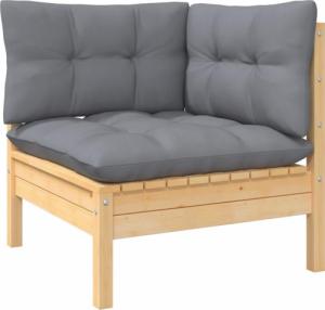 vidaXL vidaXL 9-cz. zestaw wypoczynkowy do ogrodu, szare poduszki, sosna 4