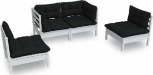 vidaXL vidaXL 4-cz. zestaw wypoczynkowy do ogrodu, z poduszkami, lita sosna 2