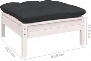 vidaXL vidaXL 6-cz. zestaw wypoczynkowy do ogrodu, poduszki, biały, sosnowy 8