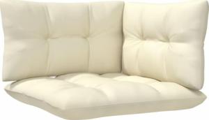 vidaXL vidaXL 3-osobowa sofa ogrodowa z kremowymi poduszkami, drewno sosnowe 5