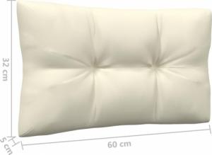 vidaXL vidaXL 3-osobowa sofa ogrodowa z kremowymi poduszkami, drewno sosnowe 7