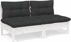 vidaXL vidaXL 2-osobowa sofa ogrodowa z antracytowymi poduszkami, sosnowa 2