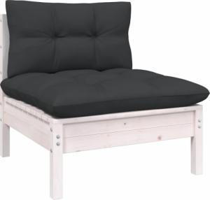 vidaXL vidaXL 3-osobowa sofa ogrodowa z antracytowymi poduszkami, sosnowa 4