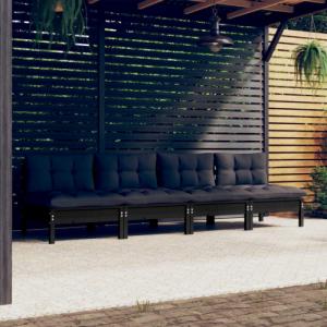 vidaXL vidaXL 4-osobowa sofa ogrodowa z antracytowymi poduszkami, sosnowa 1
