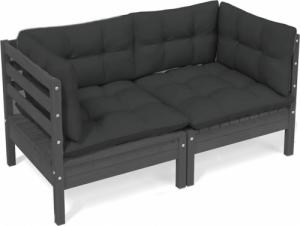 vidaXL vidaXL 2-osobowa sofa ogrodowa z antracytowymi poduszkami, sosnowa 2