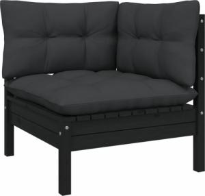 vidaXL vidaXL 2-osobowa sofa ogrodowa z antracytowymi poduszkami, sosnowa 3