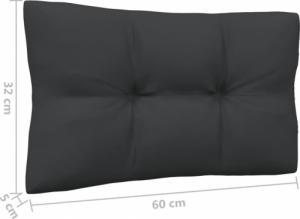 vidaXL vidaXL 2-osobowa sofa ogrodowa z antracytowymi poduszkami, sosnowa 6