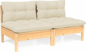 vidaXL vidaXL 2-osobowa sofa ogrodowa z kremowymi poduszkami, drewno sosnowe 2