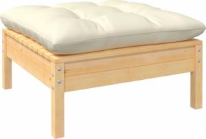 vidaXL vidaXL 7-cz. zestaw wypoczynkowy do ogrodu, kremowe poduszki, sosnowy 4