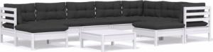 vidaXL vidaXL 10-cz. zestaw wypoczynkowy do ogrodu, z poduszkami, biała sosna 2