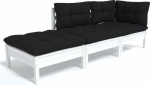 vidaXL vidaXL 3-cz. zestaw wypoczynkowy do ogrodu, z poduszkami, sosnowy 2