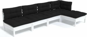 vidaXL vidaXL 5-cz. zestaw wypoczynkowy do ogrodu, z poduszkami, biały 2