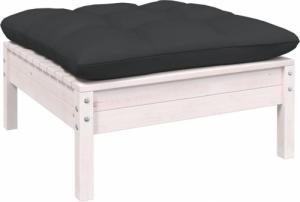 vidaXL vidaXL 9-cz. zestaw wypoczynkowy do ogrodu, z poduszkami, biały, sosna 4