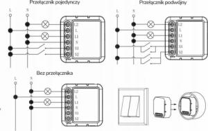 OXT Ściemniacz Mini Sterownik 2 Obwody WiFi TUYA 3