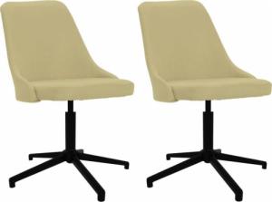 vidaXL Obrotowe krzesła stołowe, 2 szt., zielone, obite tkaniną 1