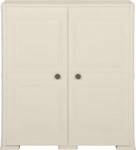 vidaXL Szafka plastikowa, 79x43x85,5 cm, wygląd drewna, kremowa 4