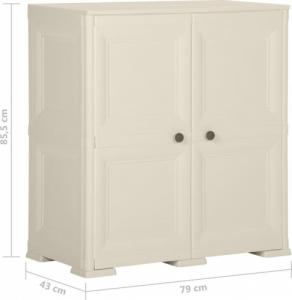 vidaXL Szafka plastikowa, 79x43x85,5 cm, wygląd drewna, kremowa 7