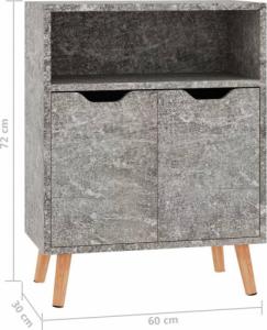vidaXL Szafka, szarość betonu, 60x30x72 cm, płyta wiórowa 8