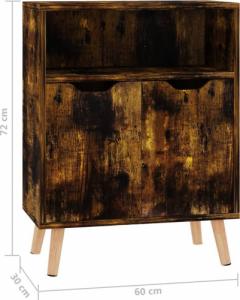 vidaXL Szafka, przydymiony dąb, 60x30x72 cm, płyta wiórowa 8