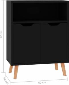 vidaXL Szafka na wysoki połysk, czarna, 60x30x72 cm, płyta wiórowa 8