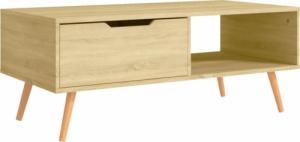 vidaXL Stolik kawowy, dąb sonoma, 100x49,5x43 cm, płyta wiórowa 4