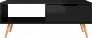 vidaXL Stolik kawowy, wysoki połysk, czarny, 100x49,5x43 cm, płyta 3