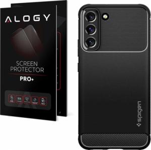 Spigen Etui do Samsung Galaxy S22 futerał Spigen Rugged Armor Matte Black + Szkło 1