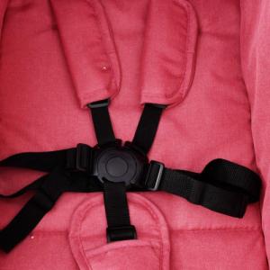 Wózek vidaXL Podwójny wózek spacerowy, czerwono-czarny, stalowy 2