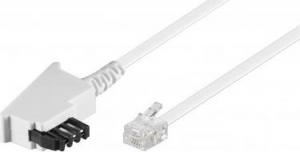 TecLine TAE F Connection Cable TAE F plug / RJ11 plug (6P4C), standard assignment, white, 3,0 m - 177288W 1