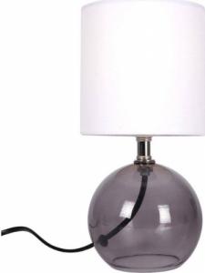 Lampa stołowa Ambiance Lampa stołowa z kloszem abażurem lampka nocna biała ze szklaną podstawą 25x12 cm 1