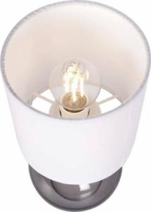 Lampa stołowa Ambiance Lampa stołowa z kloszem abażurem lampka nocna biała ze szklaną podstawą 25x12 cm 5