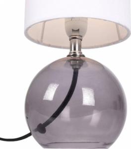 Lampa stołowa Ambiance Lampa stołowa z kloszem abażurem lampka nocna biała ze szklaną podstawą 25x12 cm 6