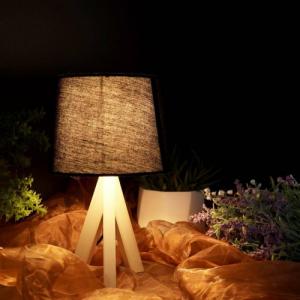 Lampa stołowa Ambiance Lampa stołowa z kloszem abażurem lampka nocna czarna drewniana 30x14cm 4