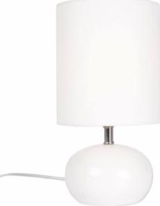 Lampa stołowa Ambiance Lampa stołowa z kloszem abażurem lampka nocna biała z metalową podstawą 26x14 cm 1