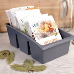 Vilde Organizer pojemnik kuchenny na przyprawy w torebkach zioła torebki dzielony szary 2