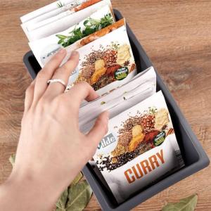 Vilde Organizer pojemnik kuchenny na przyprawy w torebkach zioła torebki dzielony szary 8