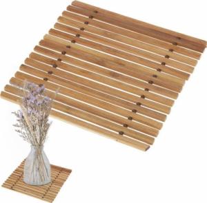 Excellent Houseware Podkładka bambusowa pod gorący garnek, podstawka drewniana na naczynia, 18x18 cm 1