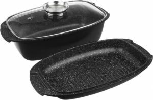 Orion Brytfanna granitowa do pieczenia smażenia garnek z pokrywą patelnia grillowa 3w1 GRANDE 5 l 6