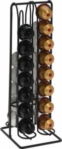 Excellent Houseware Stojak na 32 kapsułki, metalowy, czarny, stojący organizer 30 cm 5