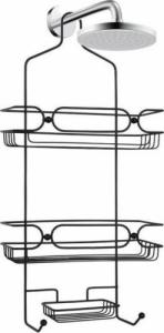 Koszyk prysznicowy Vilde Półka łazienkowa metalowa zawieszana organizer na prysznic deszczownicę wisząca czarna 61x28,5x12,5 9