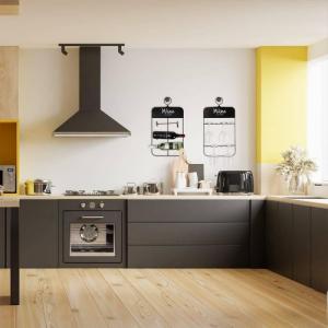 Vilde Wieszak półka regał stojak na butelki wina na wino barowy wiszący metalowy czarny 31x12x60 cm 4