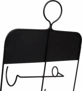 Vilde Wieszak półka regał stojak na butelki wina na wino barowy wiszący metalowy czarny 31x12x60 cm 7